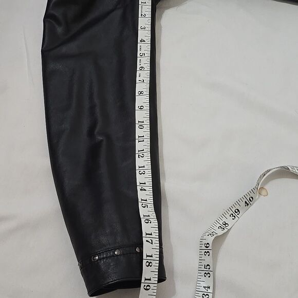 Forzieri Black Leather Jacket Classic Cropped Design Size 50 (See Measurements) - Picture 8 of 9